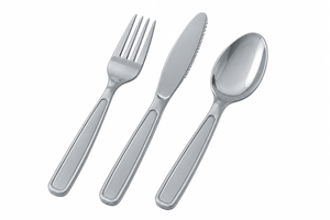 Heavyweight Assorted Medium Cutlery Set - Solid Colors - 7.5 in.