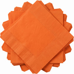 Vibrant Orange Luncheon Napkins - Pack of 40 - 6.5 In. X 6.5 In.