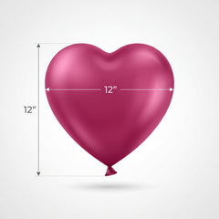 Satin Luxe Heart Shaped Latex Balloons, 12-Inch, New Pink, 6-Pack