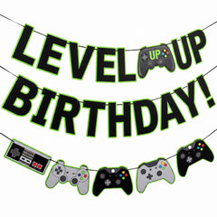 Level Up Birthday Banner Kit with Game Controller Design