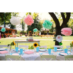 350 Pcs Pink & Blue Disposable Tableware Set