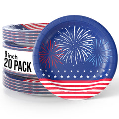 9" Starburst Paper Plates - 20 Ct.
