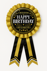 "Better with Age" Birthday Award Ribbon - Black/Gold