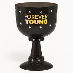 Sparkling "Forever Young" Rhinestone Goblet, 26 oz
