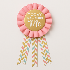 Blush Birthday "Today Is All About Me" Award Ribbon