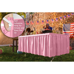 Pink Plastic Table Skirt - 168 in. x 29 in. | Case of 48