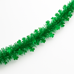 St. Patrick's Day Shamrock Tinsel Boa Garland, 9 ft