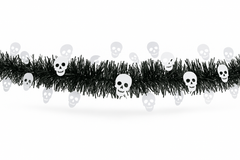 Spooky Skull Tinsel Garland for Halloween Decor