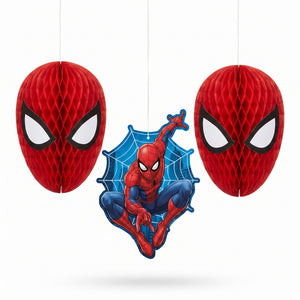 Spider-Man Webbed Wonder Honeycomb Hanging Decorations - 3 Pack