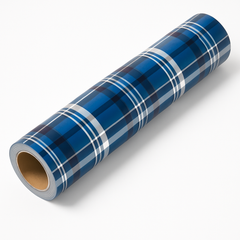 Classic Blue Plaid Gift Wrap Roll
