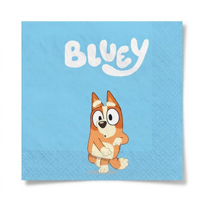 Bluey Birthday Party Beverage Napkins - 16 Pack - 5 In. X 5 In.