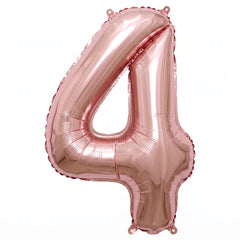 Rose Gold Cursive Number 4 Foil Balloon - Air-Filled, 8-Inch