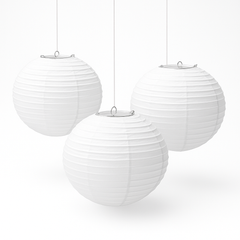 9.5" Frosty White Paper Lanterns - 3 Pack