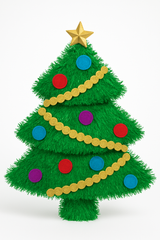 Deluxe Tinsel Christmas Tree with Prismatic Ornaments