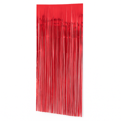 Vibrant Apple Red Metallic Door Curtain - 3' x 8'