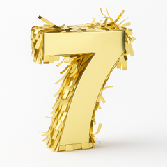 Metallic Gold Mini Number 7 Piñata Decoration, 6-Inch