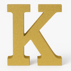 Glitter Gold Letter "K" Sign - Standing or Hanging Decoration