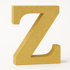 Glitter Gold Standing Letter "Z" Decoration - 4-Inch MDF Block