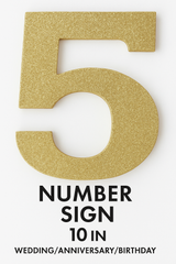 Glitter Gold Number 5 Standing Sign - 10-Inch Decorative Party Accent