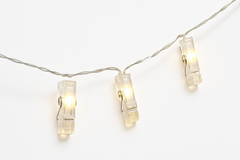 Photo Clip LED String Lights - 10 Warm White Battery-Operated Clips, 5 ft