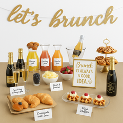 Glitter & Gold Brunch Buffet Table Decorating Kit