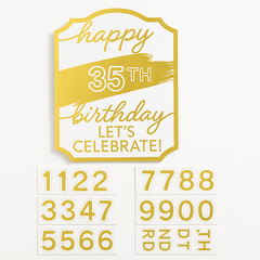 Golden Age Birthday Cardboard Easel Sign with Customizable Numbers