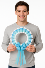 Blue Diaper Wreath Decoration for Baby Shower