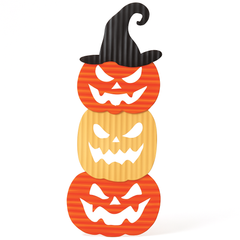 Halloween Metal Jack-O'-Lantern Stack Sign
