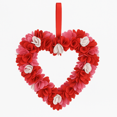 Heart-Shaped Valentine’s Day Foam Floral Wreath