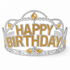 Glittering Gold Happy Birthday Tiara