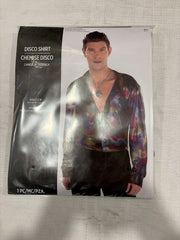 Men's Retro Disco Shirt with Multicolored Swirl Print