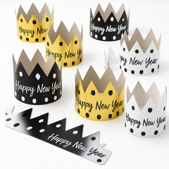 New Year's Eve Celebration Paper Crowns, 12-Pack