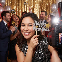 Deluxe New Year's Eve Photo Booth Kit - 21 Pieces