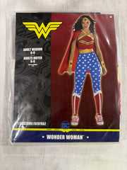 Women's DC Wonder Woman Costume - Red/Blue Jumpsuit with Cape & Headband