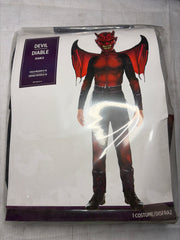 Boys Devil Costume With Wings - Child M (8-10)
