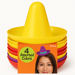 Fiesta Mini Sombrero Hats - Assorted Colors, 8-Pack