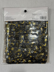 Celestial Hooded Cape - Sheer Black with Gold Stars & Moons