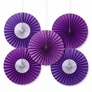 Vibrant Purple Paper Parasol Fans