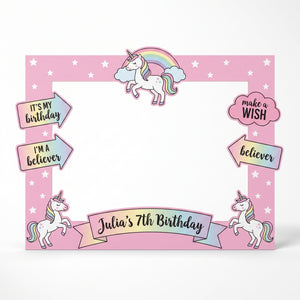 Enchanted Unicorn Birthday Photo Frame Kit, 35-Inch