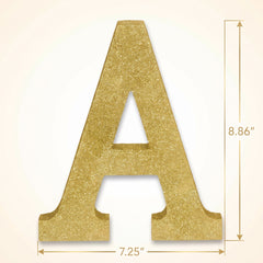 Glitter Gold Letter 'A' Hanging Decoration - 4-inch MDF