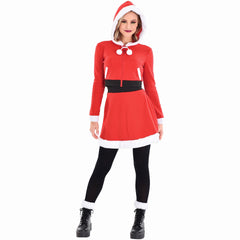 Adult Sassy Santa Hooded Costume Dress - Adult S