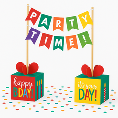 Rainbow "Party Time" Centerpiece Banner