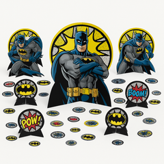 Justice League Batman Table Decorating Kit - Superhero Birthday Centerpieces with Confetti