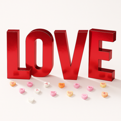 Valentine's Day Love Foil Centerpiece, 4-Pack