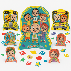 CoComelon Table Decorating Kit Centerpieces with Confetti, 31-Piece Set for Kids' Birthday Party