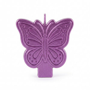 Butterfly Flutter Wax Birthday Candle, 3-Inch, Metallic Purple