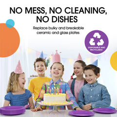 Little Gym - 7 In. Purple Plastic Plates | 100 Count