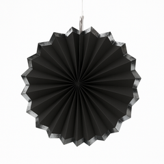 Elegant Black Paper Parasol Fan with Hot Stamp