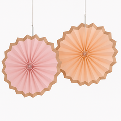 Rose Gold Hot Stamp Parasol Fans