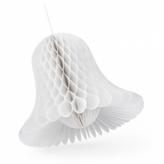 White Honeycomb Wedding Bell Hanging Decorations, 5-Inch, 4-Pack